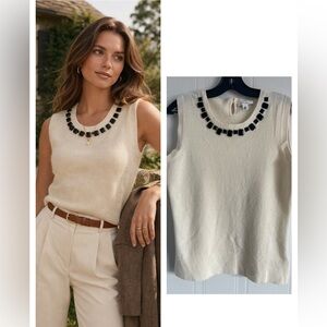 Banana Republic Wool Cashmere Knit Top M Classic Preppy Sleeveless